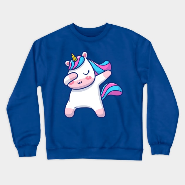 Cute Unicorn dabbing Cartoon Crewneck Sweatshirt by Catalyst Labs